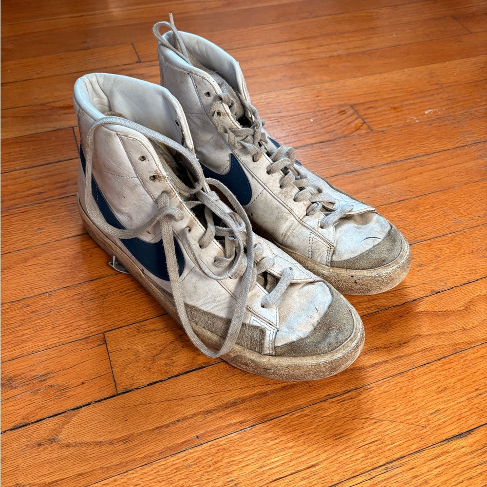 Nike Men's High-Top Sneakers - White and Blue